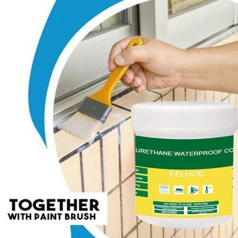 EELHOE Polyurethane Waterproof Coating – Transparent Leak-Proof Sealant Paste with Brush for Roof, Wall, Tile & Pipe Repair