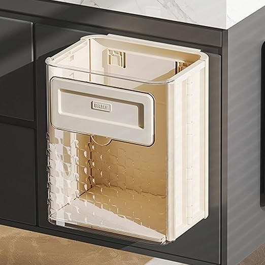 Wall-Mounted Kitchen Trash Bin | Hanging Garbage Container with Lid | Space-Saving Waste Bin for Home, Kitchen & Bathroom