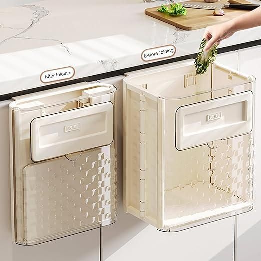 Wall-Mounted Kitchen Trash Bin | Hanging Garbage Container with Lid | Space-Saving Waste Bin for Home, Kitchen & Bathroom