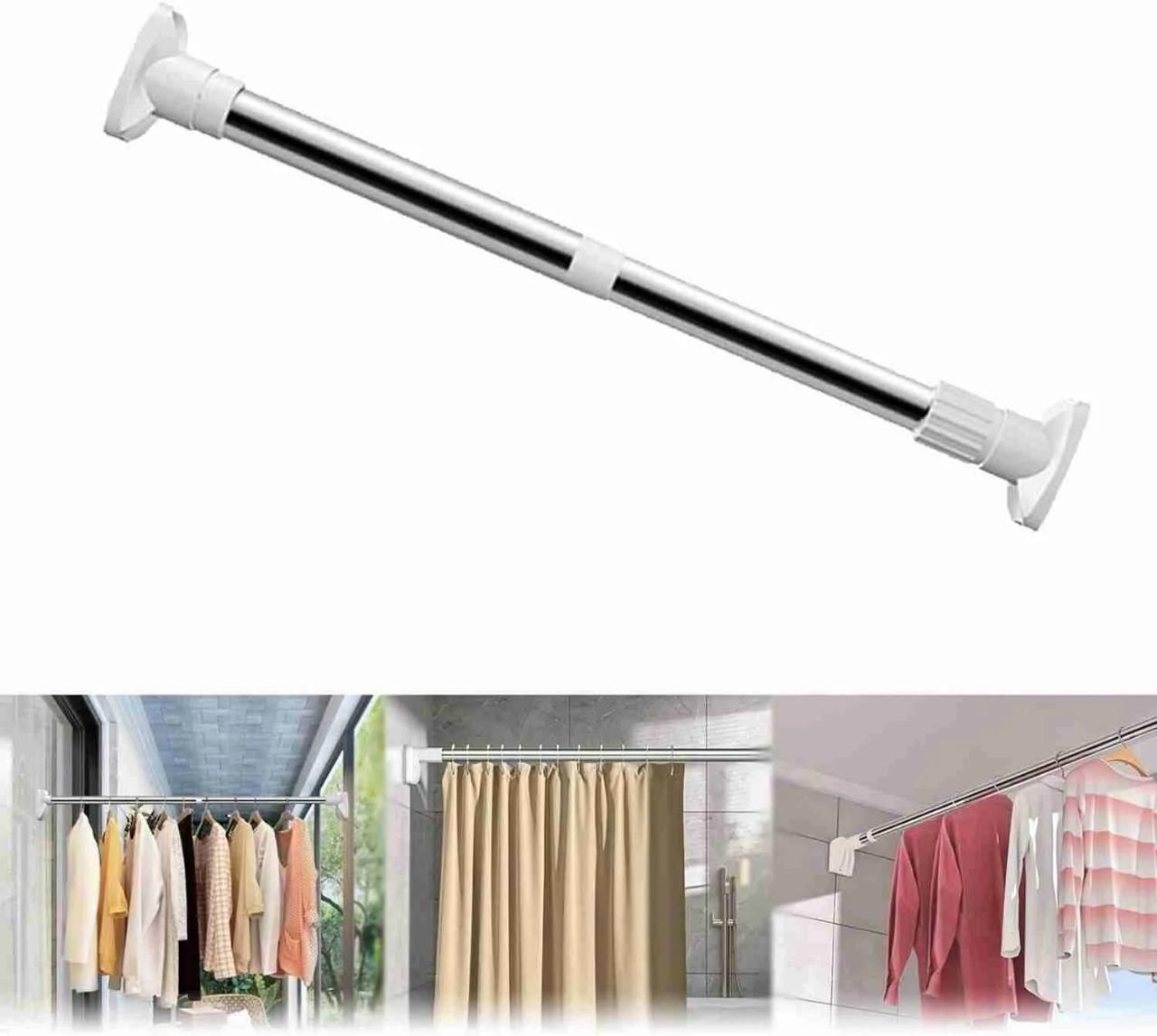 Adjustable Stainless Steel Telescopic Rod – Multipurpose Curtain, Clothes & Storage Hanging Rod