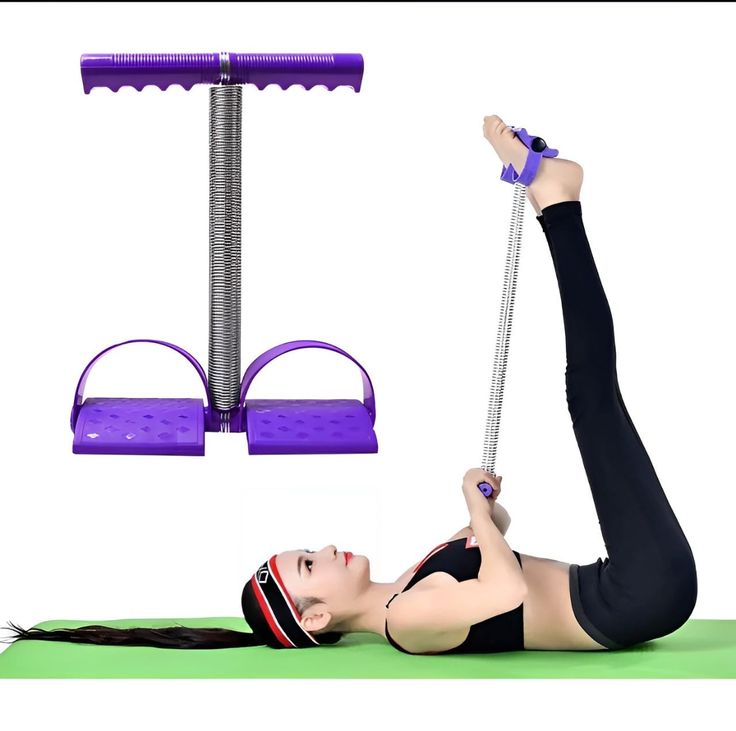 Tummy Trimmer Single Spring Ab Exerciser Fat Burner for Men & Women Ab Exerciser (Black)