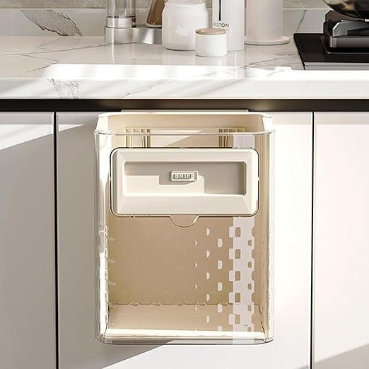 Wall-Mounted Kitchen Trash Bin | Hanging Garbage Container with Lid | Space-Saving Waste Bin for Home, Kitchen & Bathroom