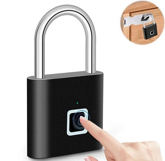 Smart Fingerprint Padlock | Keyless Biometric Lock | USB Rechargeable Waterproof Security Lock for Home, Office, Gym, Bags & Gates