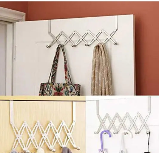 Multipurpose Door Hook Hanger, Stainless Steel Heavy Duty Door Hanger for Clothes, Coats, Robes, Hats, Towel Rack Organizer, Bathroom Hooks , Pack of 1 , Silver