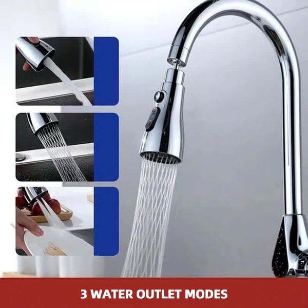 3-Mode Kitchen Faucet Spray Head – 360° Rotatable Pull Down Replacement Nozzle with Stream, Spray & Sweep Modes