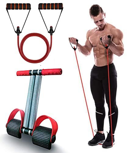 Tummy Trimmer Single Spring Ab Exerciser Fat Burner for Men & Women Ab Exerciser (Black)